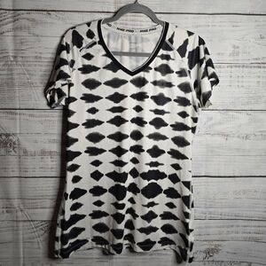 Nike Pro Black and White Patterned Shortsleeve Womens Size XL